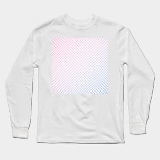 Airy Pink Purple Blue Grid Gradient - Bisexual Colors - Bi Flag Long Sleeve T-Shirt